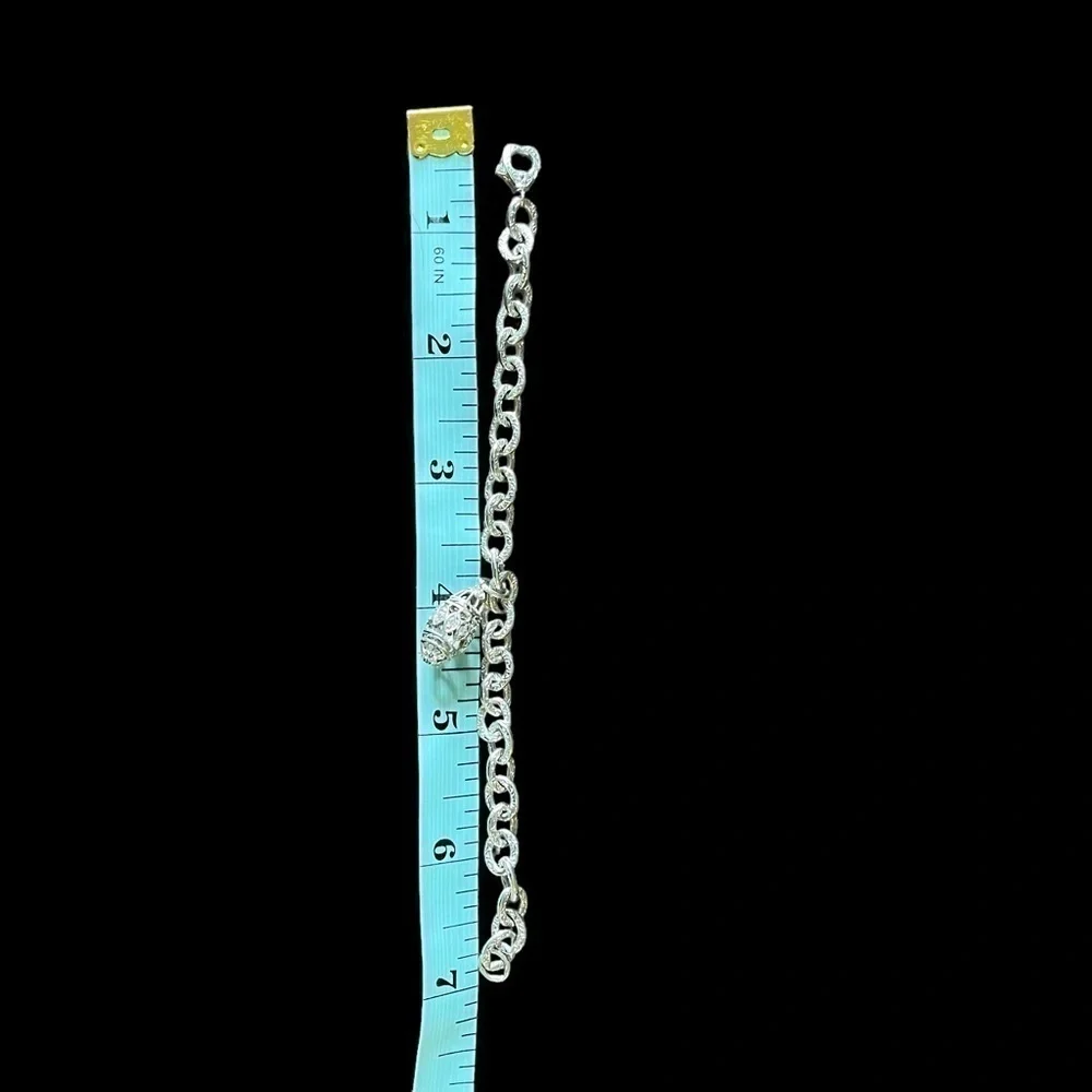 Woman’s Chain Bracelet With pavé Egg Pendant